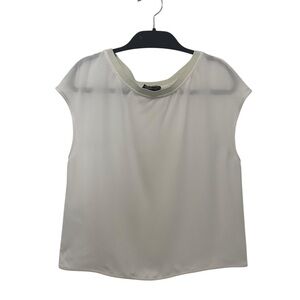 Giorgio Armani Main Line Ivory Sheer Cap Sleeve Top, Size 4